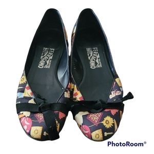 Salvatore Ferragamo Stampa Fiera 90s Ballet Flats